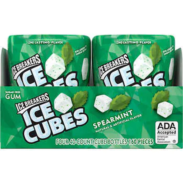 Ice Breakers Ice Cubes SF Gum Spearmint 4 ct 40 pcs