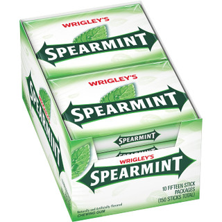 Wrigley's Spearmint Slim Pack Gum 10 ct 15stk