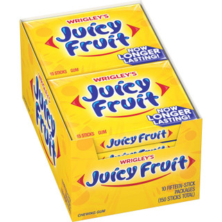 Wrigley's Juicy Fruit Slim Pack Gum 10 ct 15stk