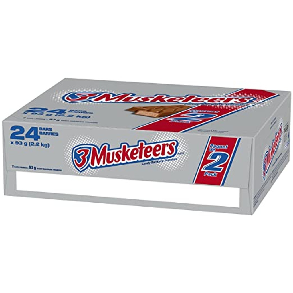 Three Musketeers 2 Bar 24 ct 3.28 oz