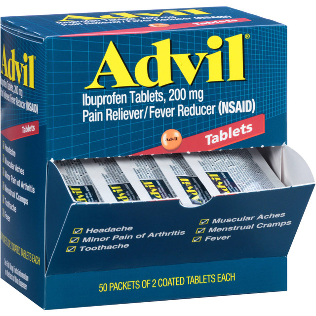 Advil Ibuprofen Dispenser Box 200mg 2/pk 50ct.