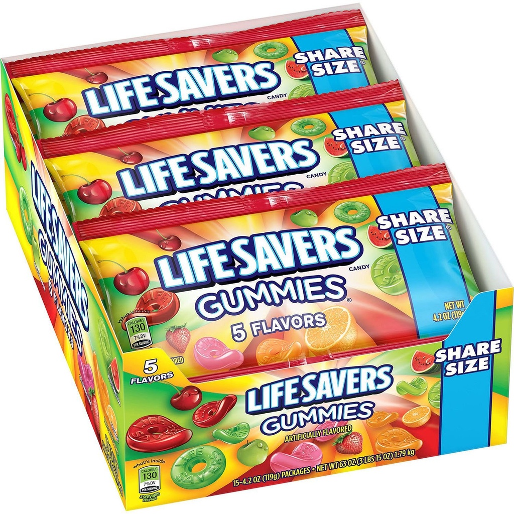 Lifesavers K-S Gummies 5 Flavor Assorted 15ct 4.2 oz