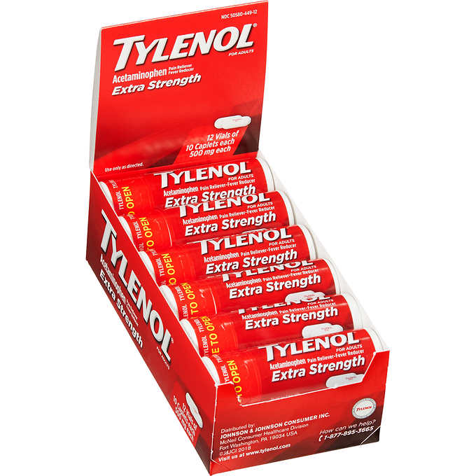 Tylenol Extra Strength Acetaminophen Caplets 10-Caplets 12 ct