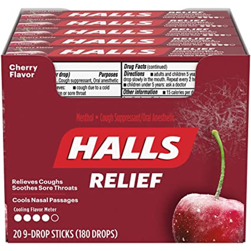Halls Cherry Cough Drops 20 ct
