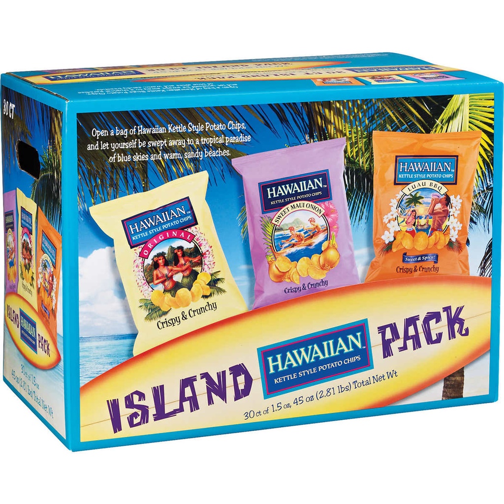 [21365] Hawaiian Potato Chips Variety Pack 30 ct 1.5 oz