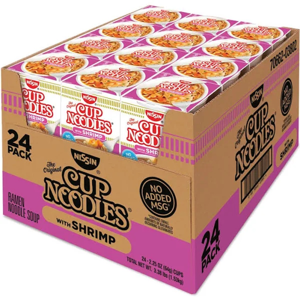 Nissin Cup Noodles Shrimp Soup 24ct 2.5oz