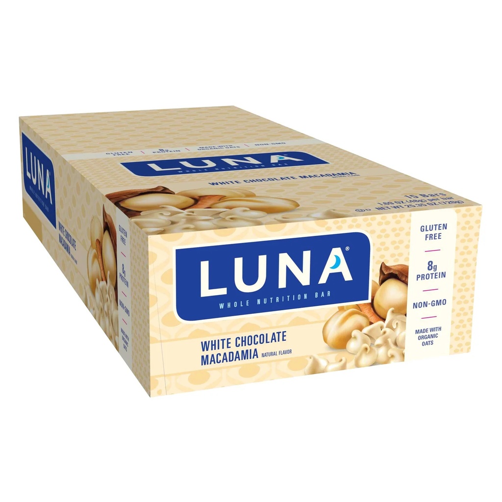 Luna Bar White Chocolate Macadamia 15ct 1.69oz