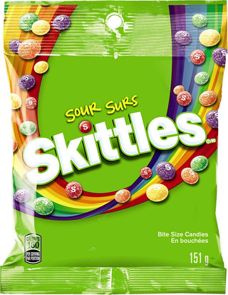 Skittles Sours Peg Bag 12ct /5.7oz