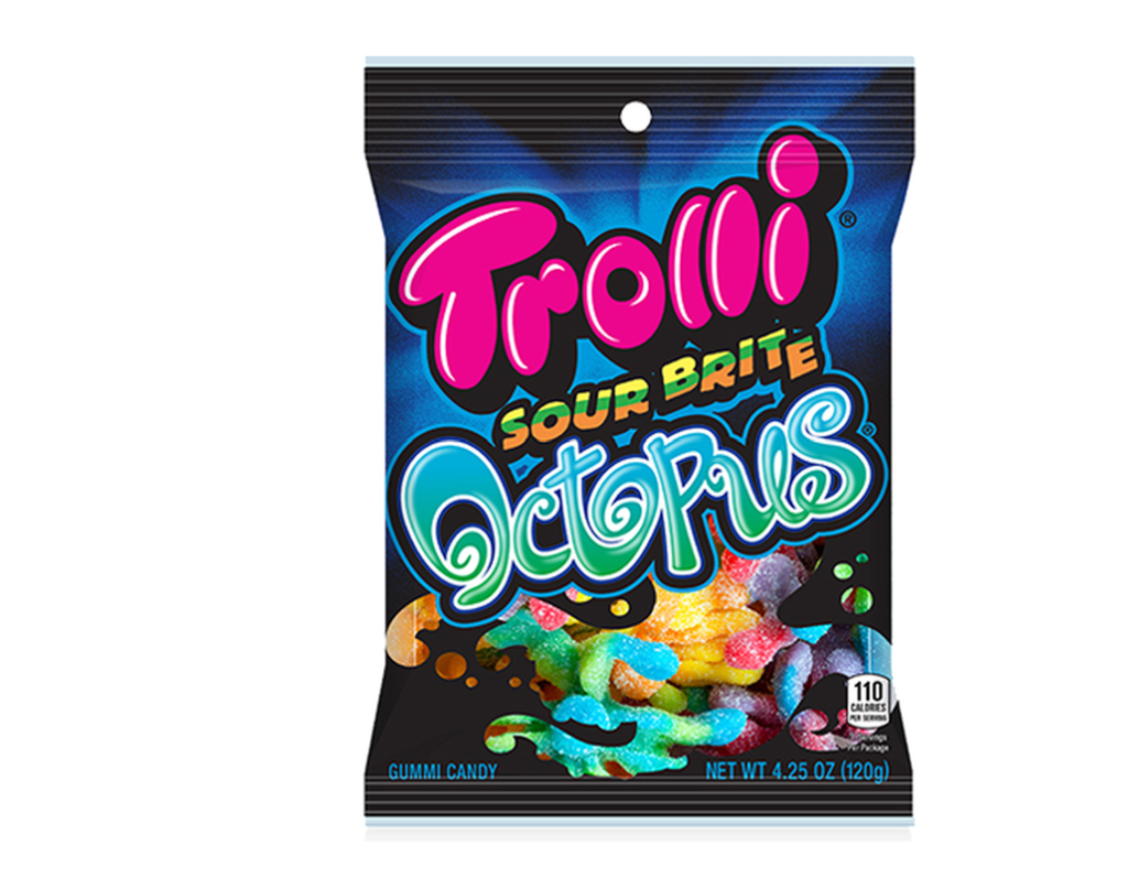 Trolli Sour Brite Octopus 12 ct 5 oz Peg Bag