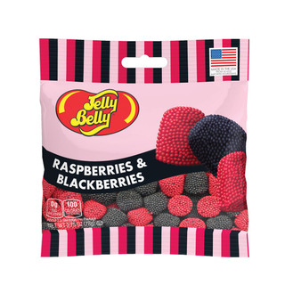 Jelly Belly Raspberries & Blackberries 12 ct 2.75 oz Peg Bag