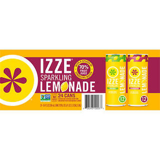 IZZE Sparkling Lemonade Juice Beverage Variety Pack 24 ct 8.4 oz