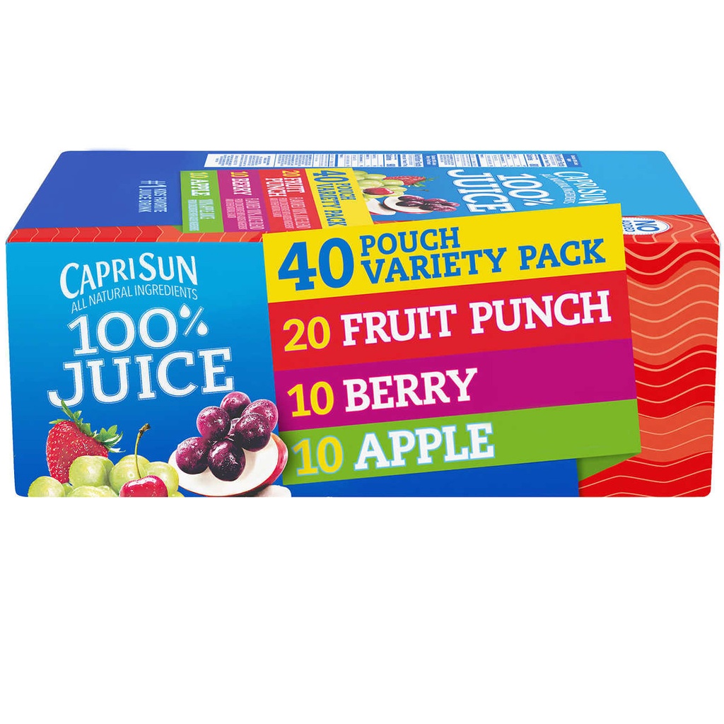 Capri Sun 100% Juice Variety 40 ct 6 oz