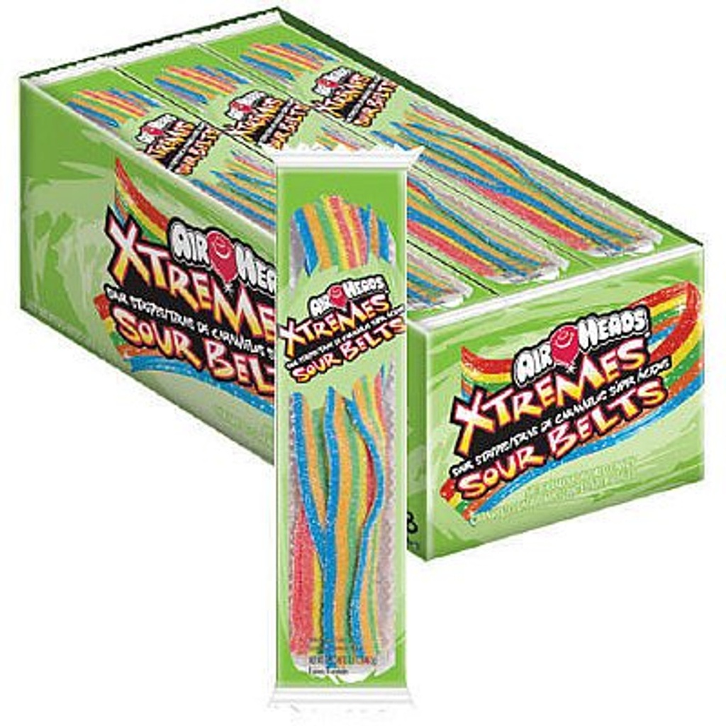 Airheads Xtremes Sour Belts Tray 18 ct