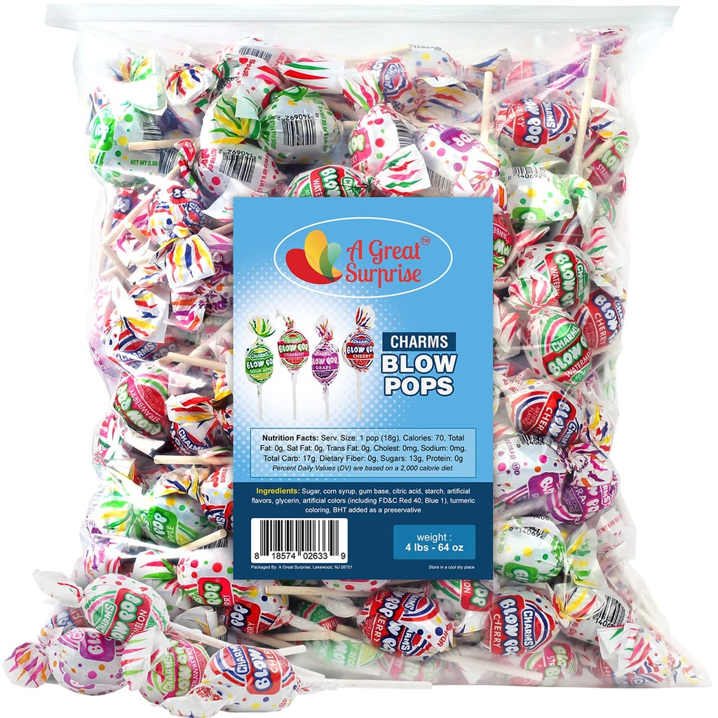 Charms Asst Lollipops 6.6lbs