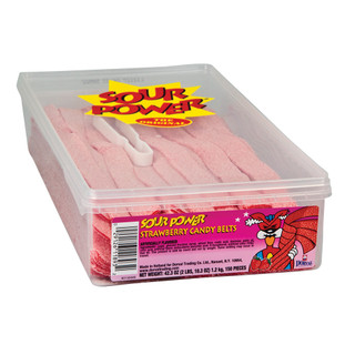 Sour Power Strawberry Belts 150ct tub