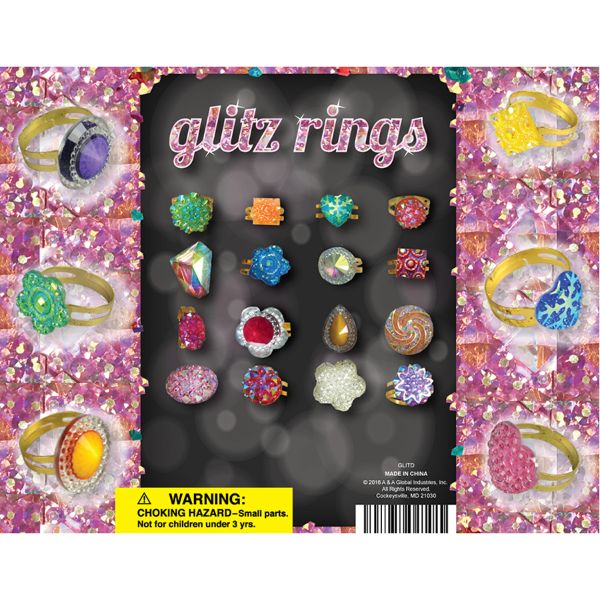 Glitz Ringz Cardboard Display 1ct