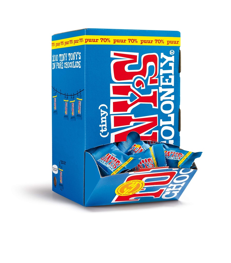 [13512] Tony's Tiny Dark Chocolate 70% Dispenser Box 100ct 