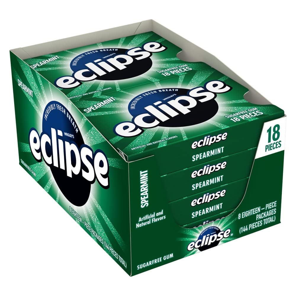 Eclipse SF Spearmint Gum  8ct 18pcs