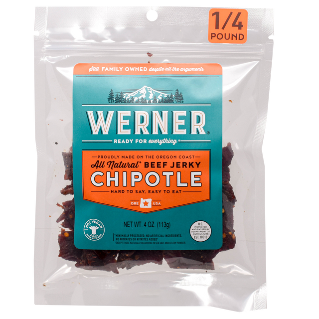 Werner All Natural Chipotle Jerky 12ct 4oz