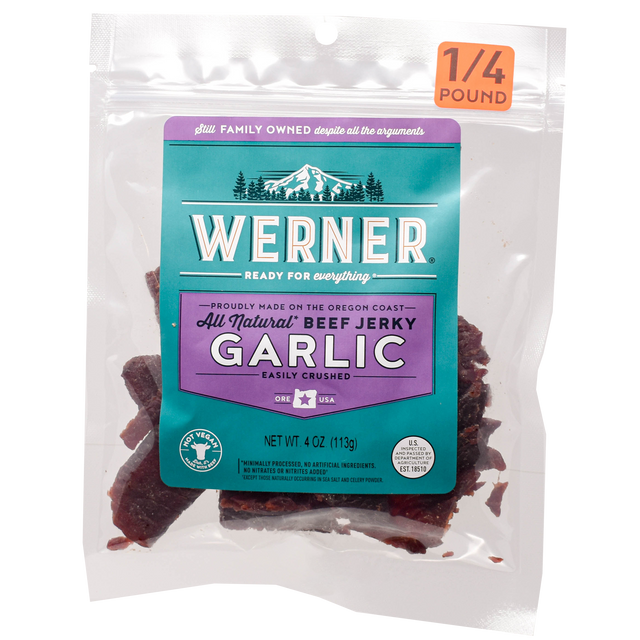 Werner All Natural Garlic Jerky 12ct 4oz