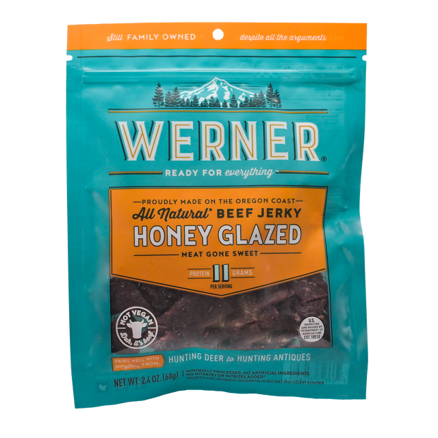Werner All Natural Honey Glazed Jerky 24ct 2.4oz