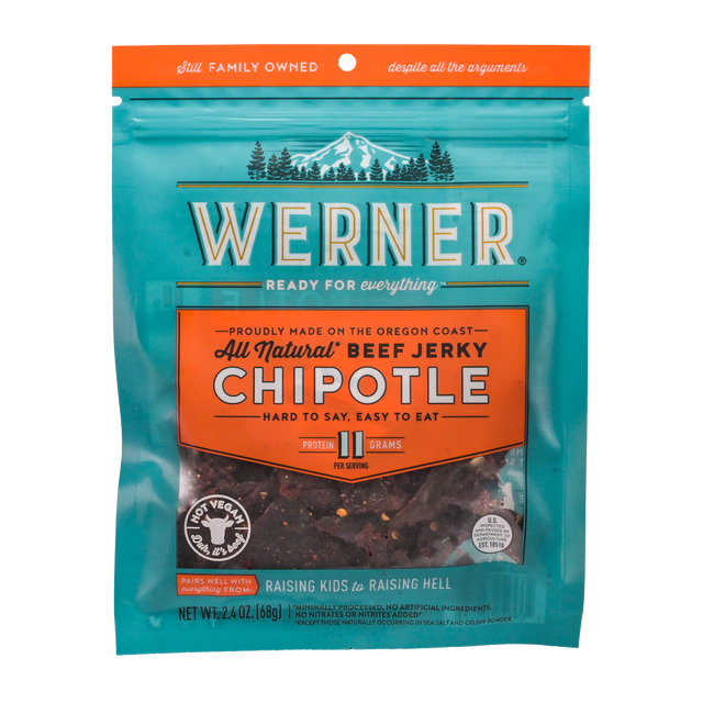 Werner All Natural Chipotle Jerky 24ct 2.4oz