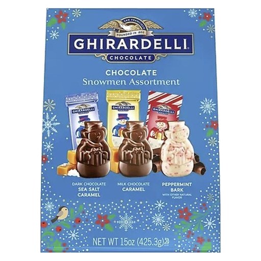 [75048] Ghirardelli Holiday Chocolate Snowmen Assortment 15 oz