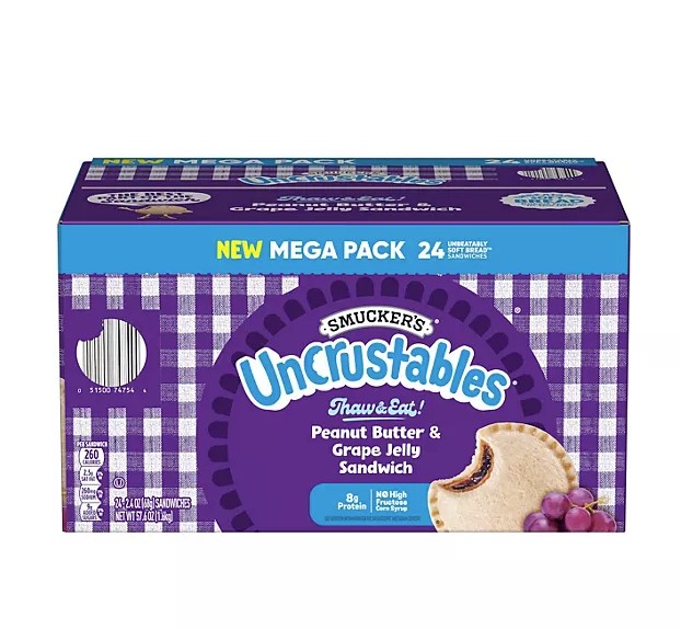 Smucker's Uncrustables PB & Grape Jam Sandwich 2.4oz  24ct 