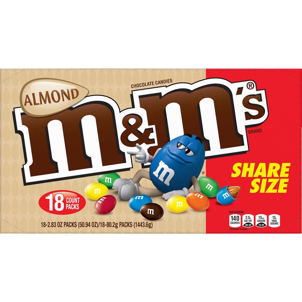 M&M Almond King Size 18ct 2.83oz