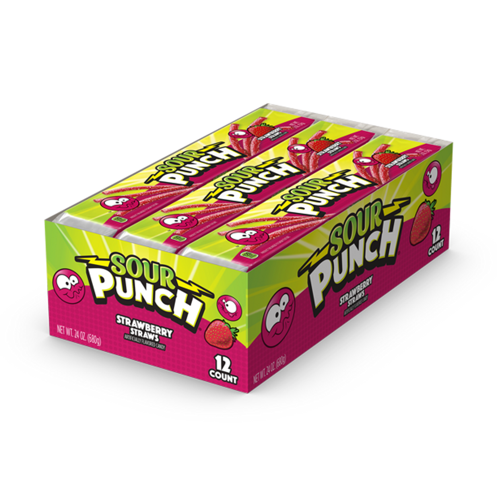 Sour Punch Straws Strawberry Bar 24 ct 2.0 oz