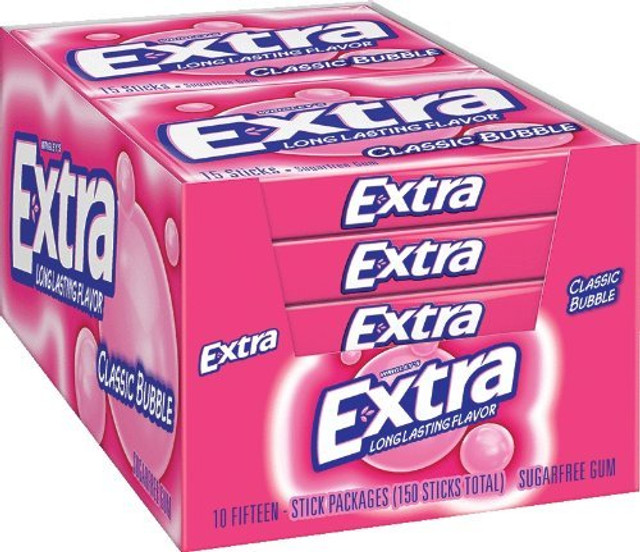 Extra 15 Stk Classic Bubble Gum 10ct