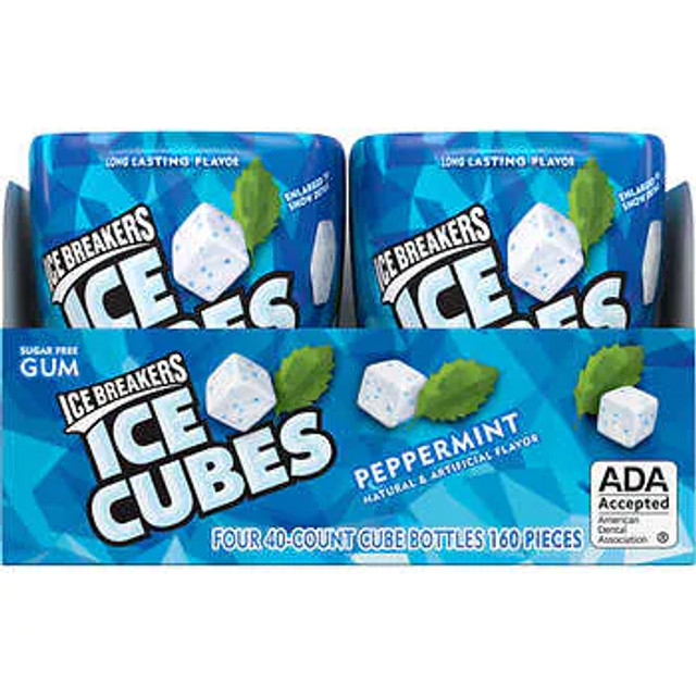Ice Breakers Ice Cubes SF Gum Peppermint 4 ct 40 pcs