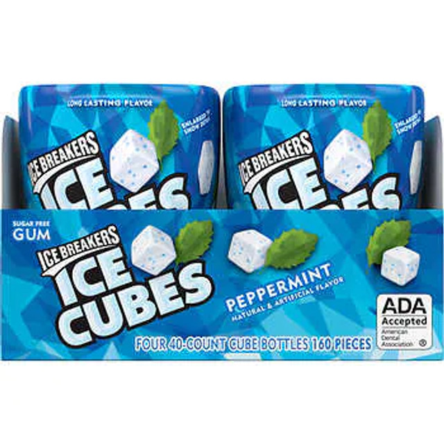 Ice Breakers Ice Cubes SF Gum Peppermint 4 ct 40 pcs