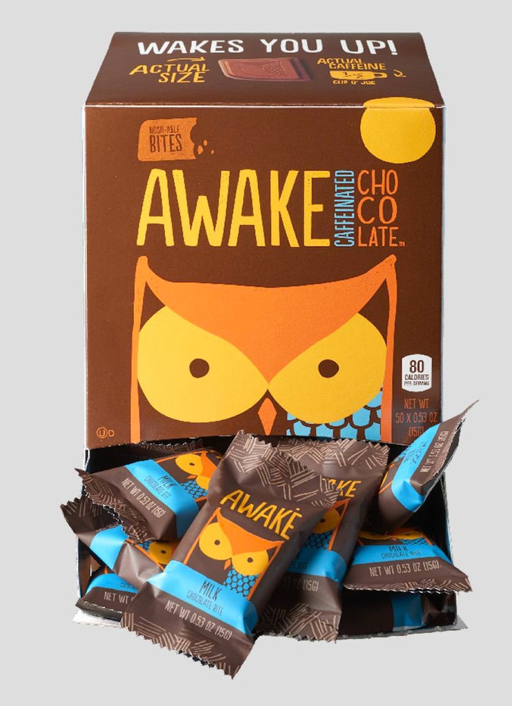 Awake Chocolate Bites Milk 50ct 0.53oz