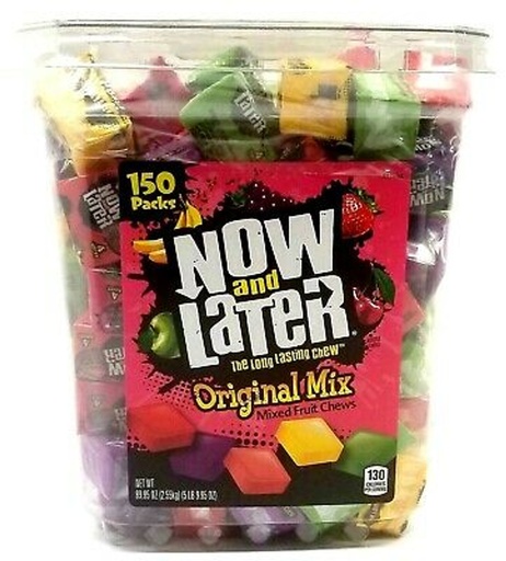 [13380] Now & Later Mixed Fruit Chews Tub 150ct