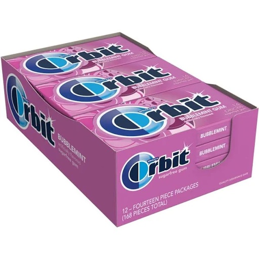 [14640] Orbit Bubblemint Gum 12 ct 14 Stks