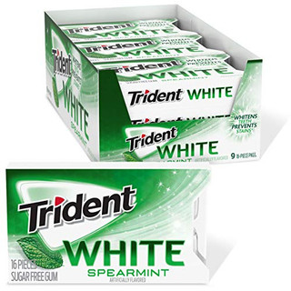 [14844] Trident White SF Spearmint Gum 9ct 16pcs