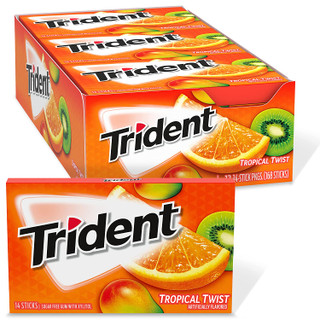 [14930] Trident SF Tropical Twist Gum 15 ct 14pcs