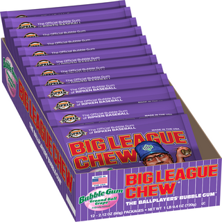 [15210] Big League Chew Grape 12 ct 2.12 oz