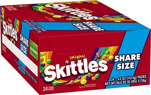 [12150] Skittles Original Tear N' Share 24 ct 4.0 oz