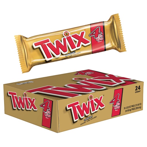 [12180] Twix Caramel 4 To Go Bar 24 ct 3.02 oz
