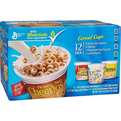 [21520] General Mills Cereal Cup Variety Pack 12ct