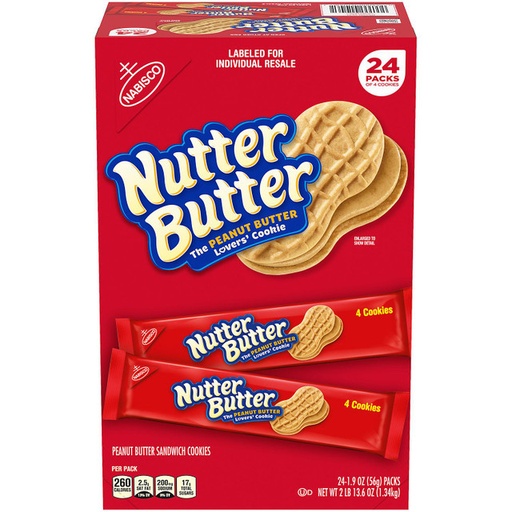 [21825] Nabisco Nutter Butter Peanut Butter 24 ct 1.9 oz