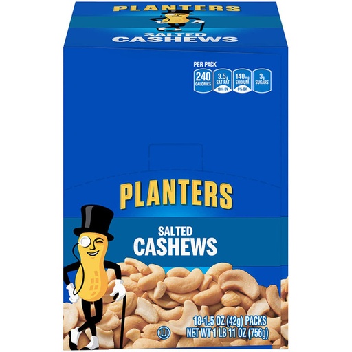 [21821] Planters Cashews 18 ct 1.5 oz