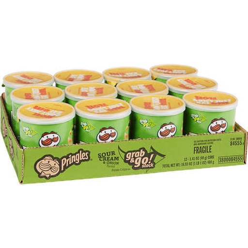 [22084] Pringles Sour Cream & Onion 12 ct 1.41 oz