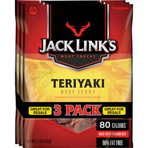 [22193] Jack Link Teriyaki Jerky 3 ct 3.25 oz