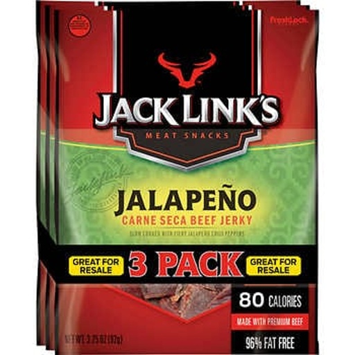 [22196] Jack Link Jalapeno Jerky 3 ct 3.25 oz