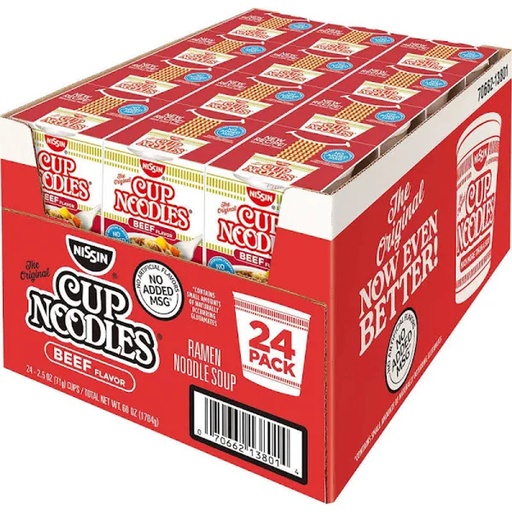 [22257] Nissin Cup Noodles Beef Soup 24ct 2.5oz