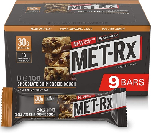 [22814] MET-RX Chocolate Chip Cookie Dough 9ct 3.52oz