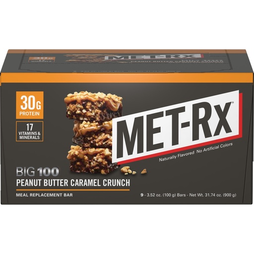 [22818] MET-RX Peanut Butter Caramel Crunch 9ct 3.52oz